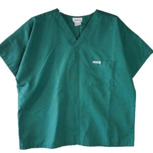 Cherokee Unisex Size XL Authentic Workwear Scrub Top Green V-neck READ